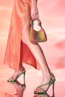 Kadın Yeşil Taşlı İnce Topuklu Sandalet | Derimod