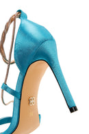 Women's Turquoise Thin Heeled Sandals | Derimod