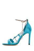 Women's Turquoise Thin Heeled Sandals | Derimod