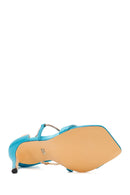 Women's Turquoise Thin Heeled Sandals | Derimod