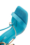 Women's Turquoise Thin Heeled Sandals | Derimod