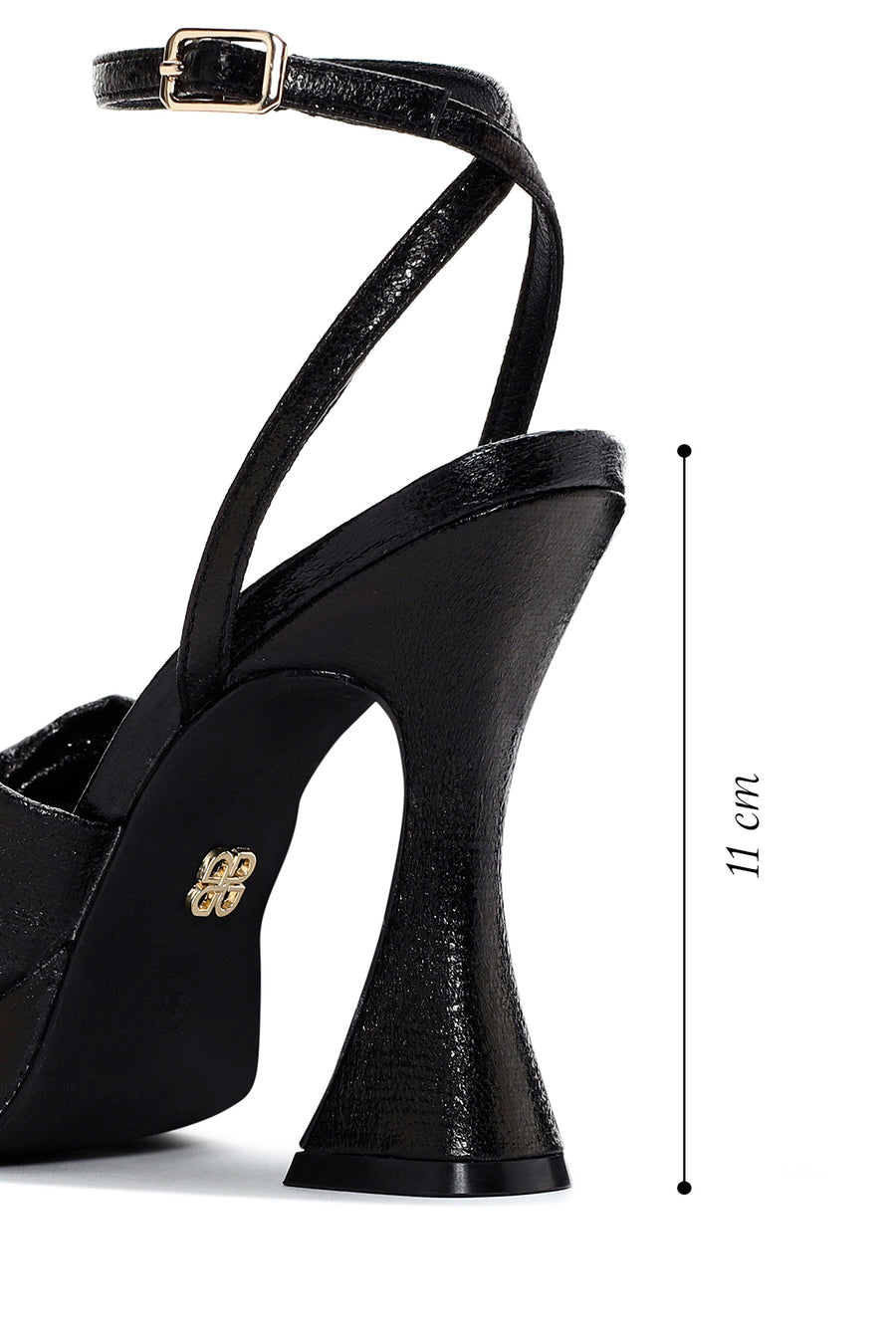 Women's Black Platform Heeled Sandals