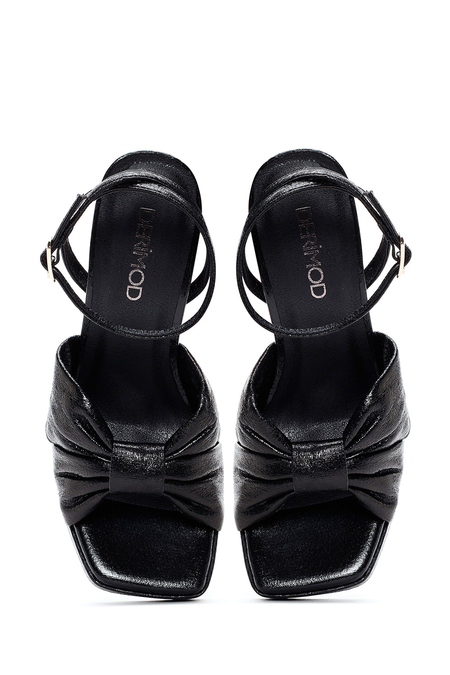 Women's Black Platform Heeled Sandals