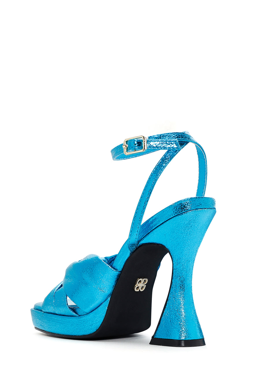 Women's Blue Platform Heeled Sandals