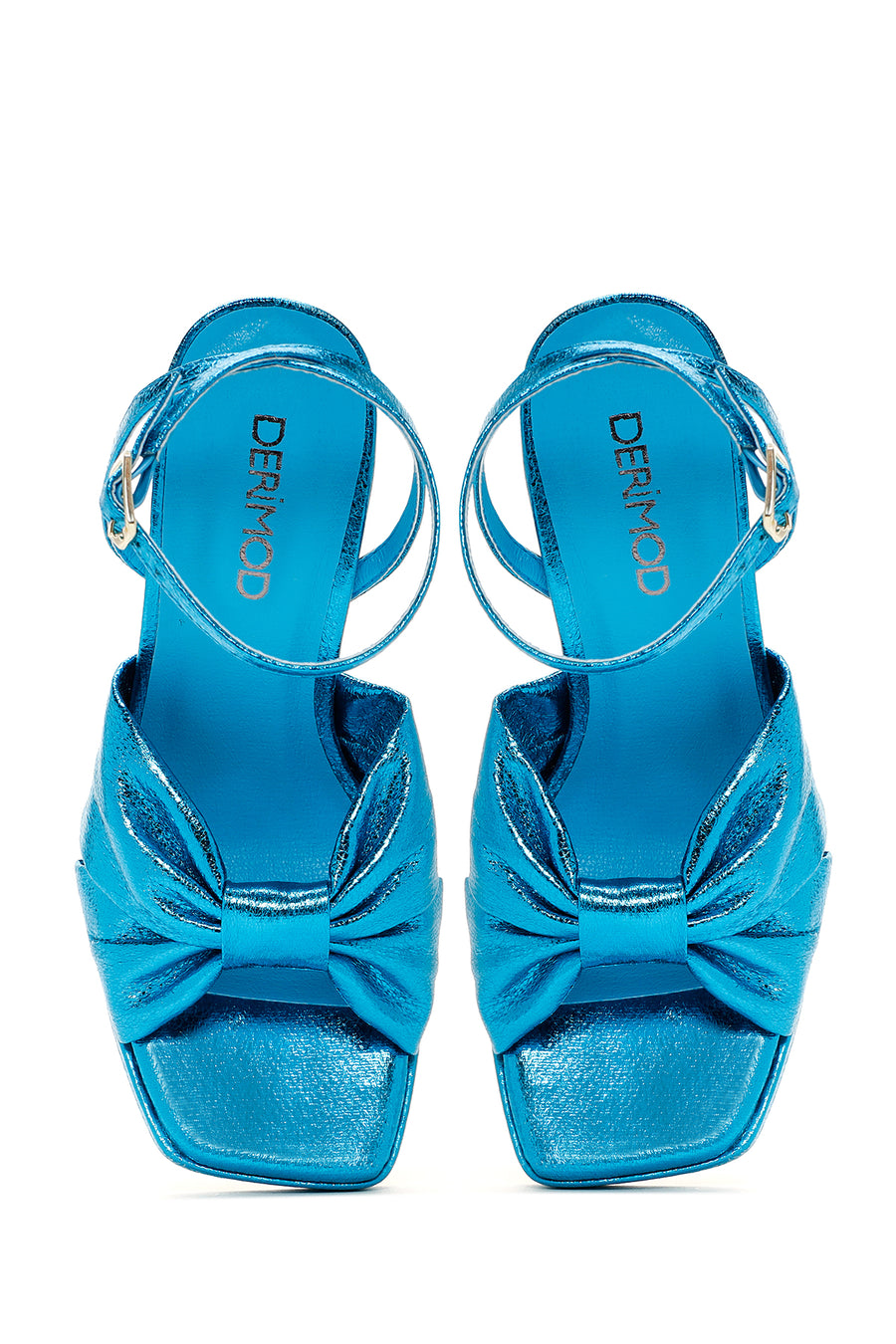 Women's Blue Platform Heeled Sandals