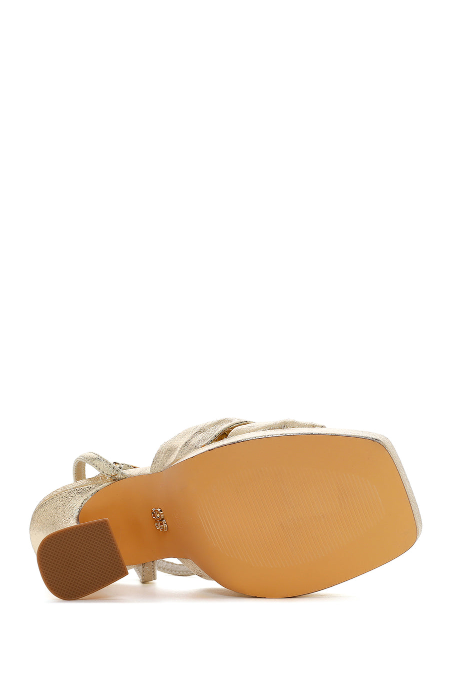 Women's Gold Platform Heeled Sandals