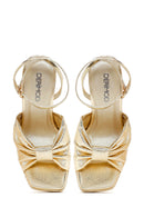 Kadın Altın Platform Topuklu Sandalet | Derimod