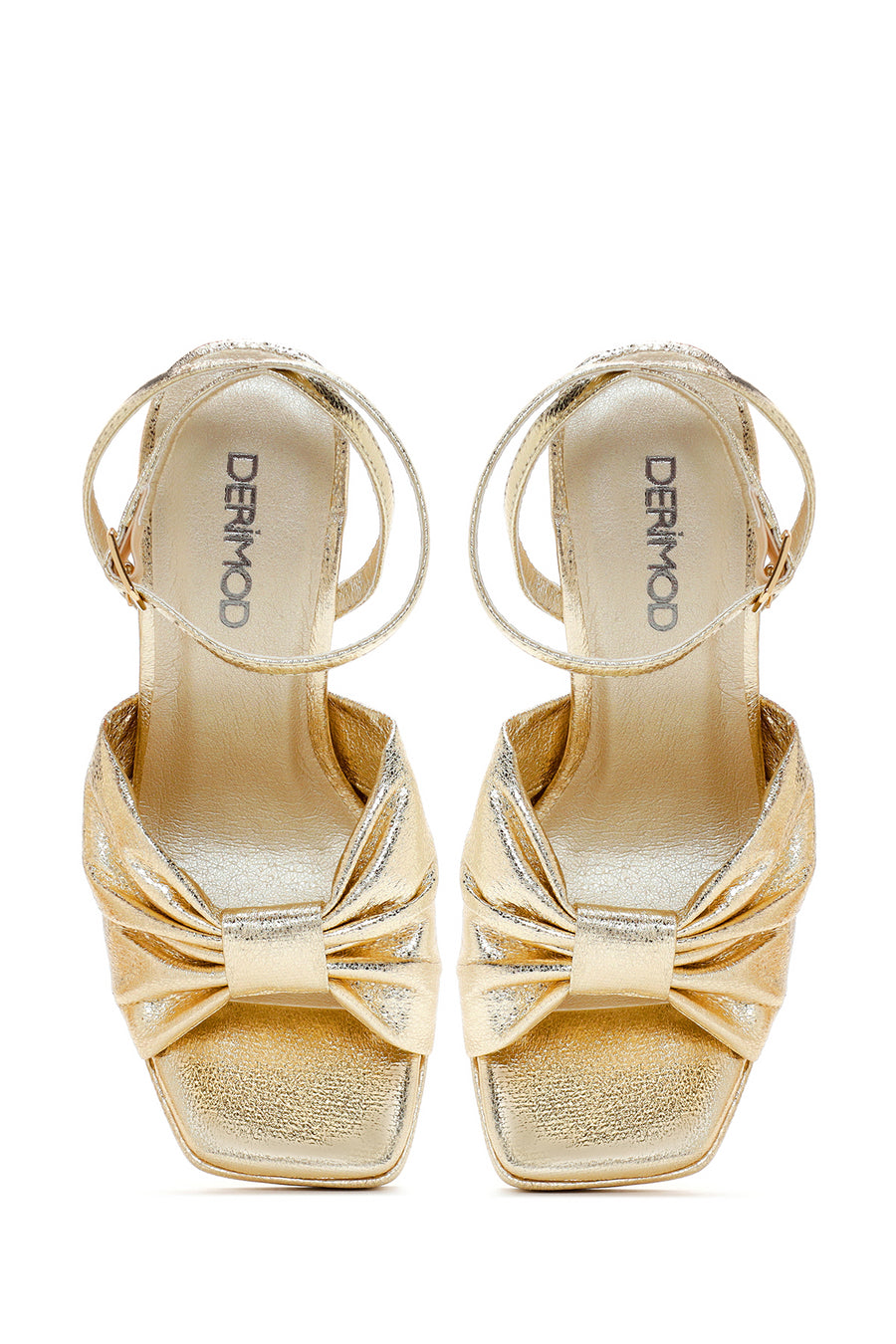 Women's Gold Platform Heeled Sandals