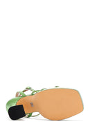 Kadın Yeşil Taşlı Platform Topuklu Sandalet | Derimod