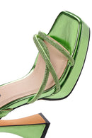 Kadın Yeşil Taşlı Platform Topuklu Sandalet | Derimod