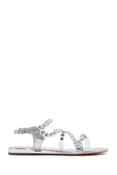 Women's Silver Stone Flat Sandals | Derimod