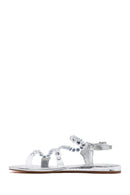 Women's Silver Stone Flat Sandals | Derimod