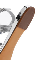 Women's Silver Stone Flat Sandals | Derimod
