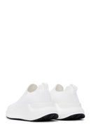 Kadın Beyaz Kalın Tabanlı Kumaş Sneaker | Derimod