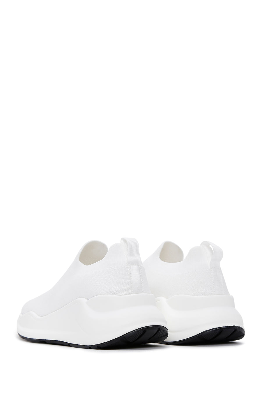 Kadın Beyaz Kalın Tabanlı Kumaş Sneaker