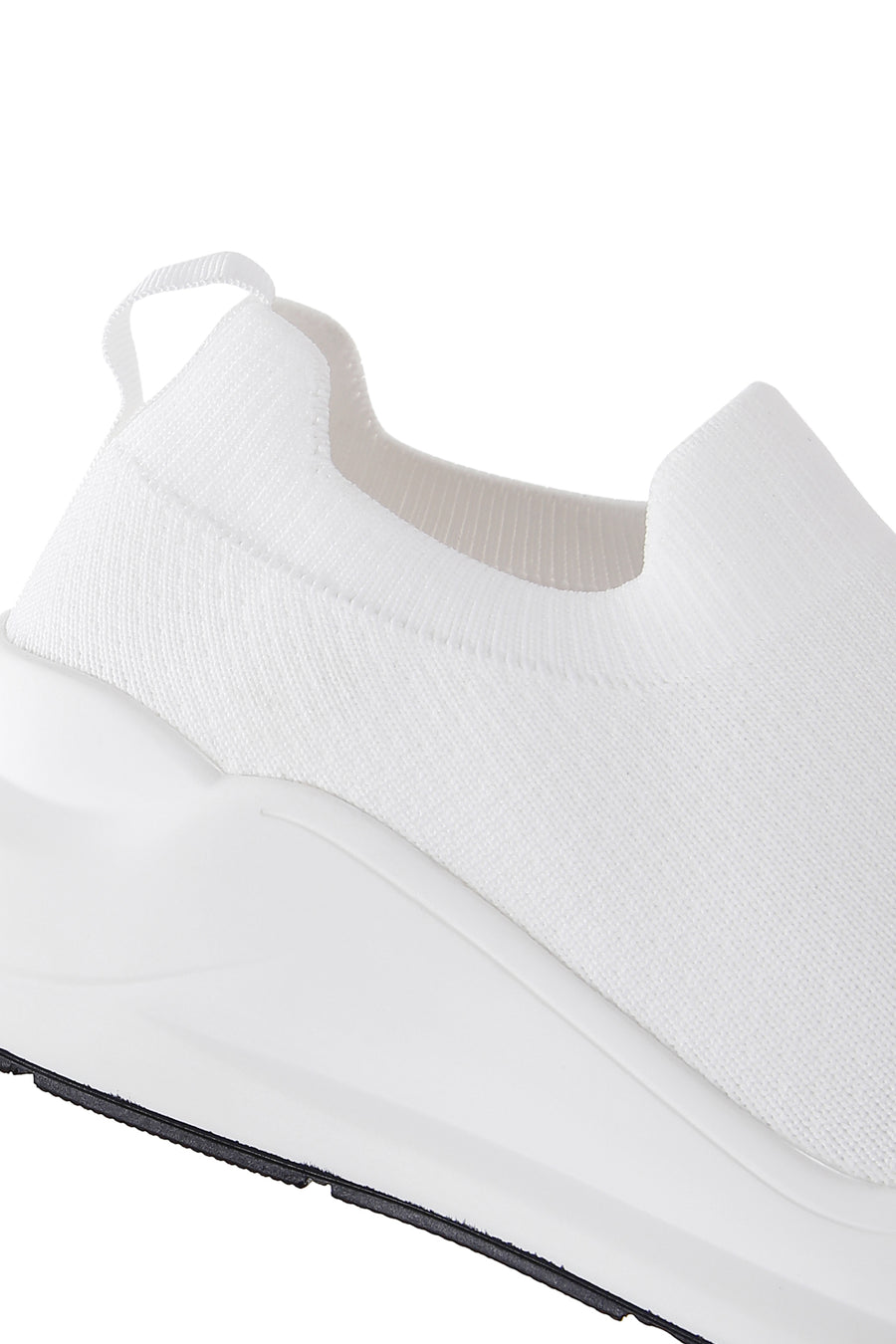 Kadın Beyaz Kalın Tabanlı Kumaş Sneaker