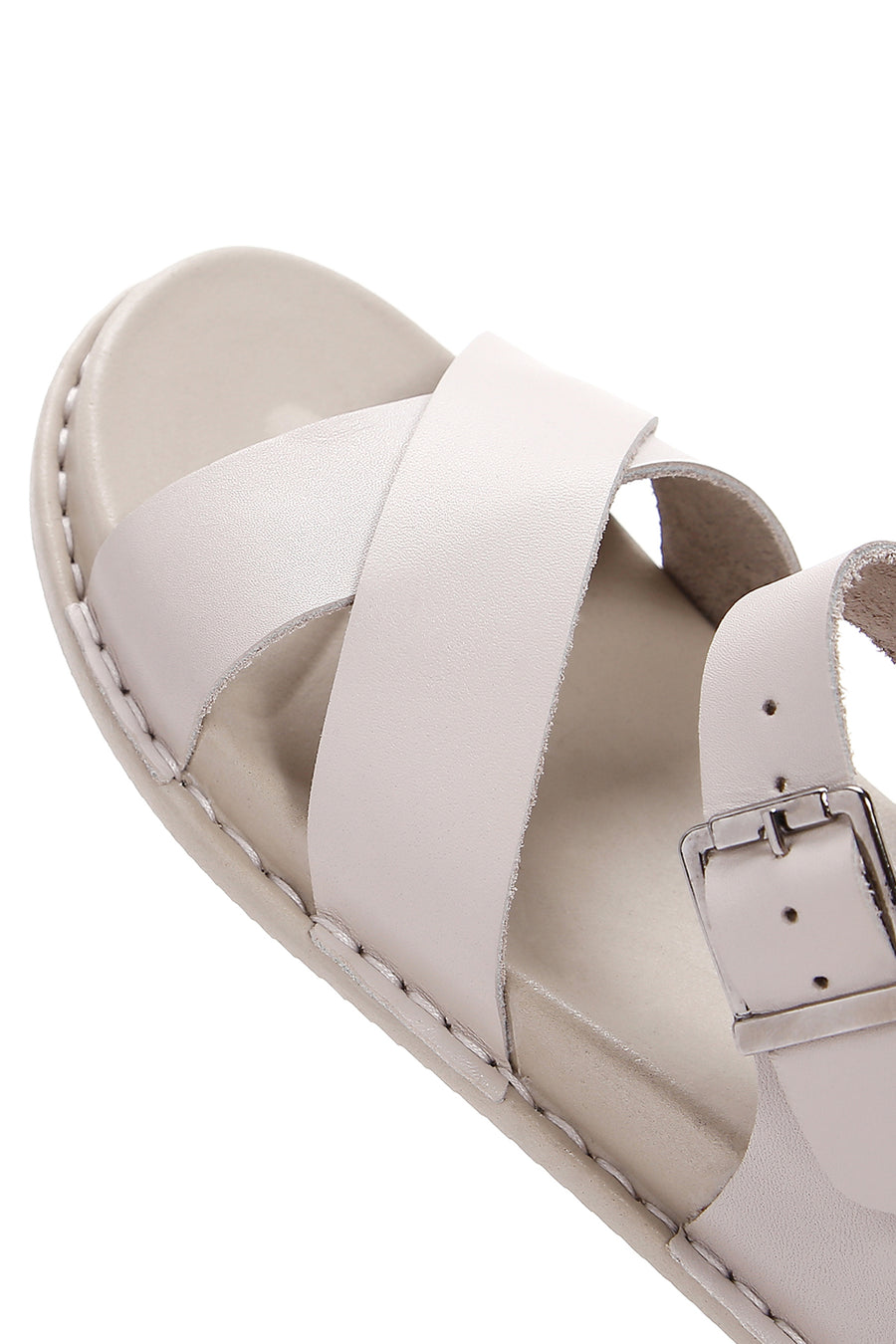 Kadın Gri Deri Comfort Sandalet