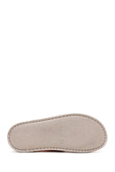Women's Orange Metallic Leather Comfort Slippers | Derimod
