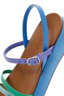 Women's Blue Flat Sandals | Derimod