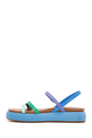 Women's Blue Flat Sandals | Derimod