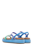Women's Blue Flat Sandals | Derimod