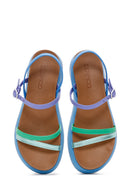 Women's Blue Flat Sandals | Derimod