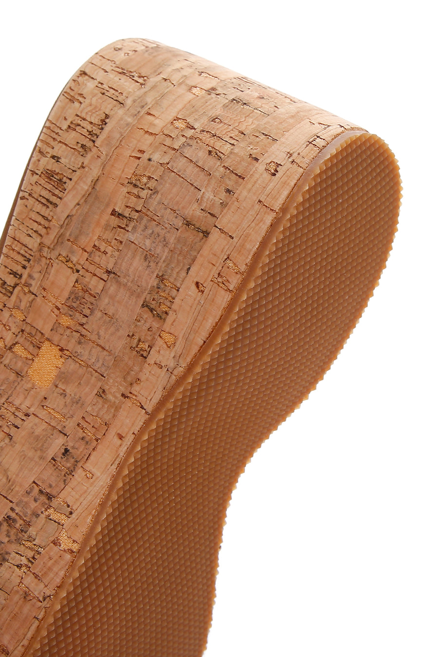 Women's Ecru Leather Wedge Heel Slippers