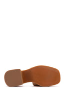 Kadın Bej Süet Deri Dolgu Topuk Plaftorm Terlik | Derimod