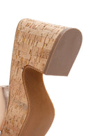 Kadın Pembe Altın Deri Dolgu Topuk Plaftorm Terlik | Derimod