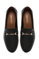 Women's Black Leather Classic Loafer | Derimod