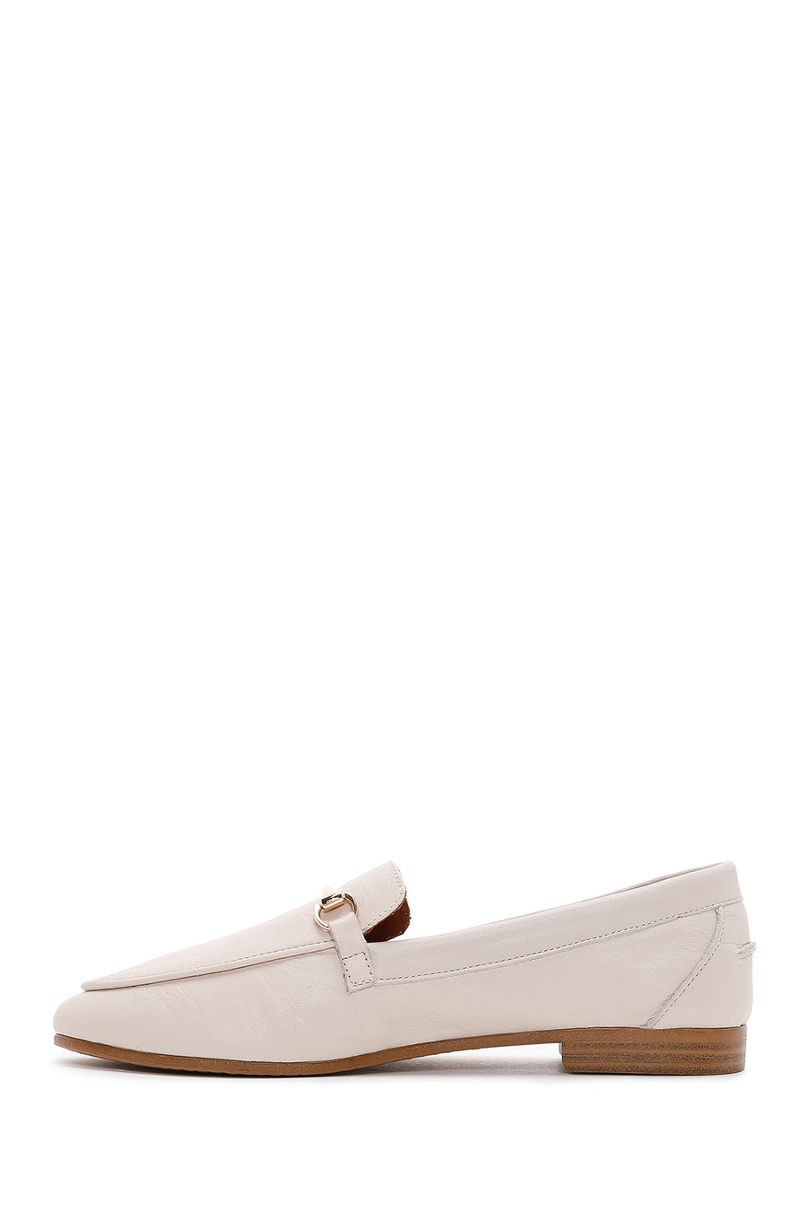 Women's Beige Leather Classic Loafer