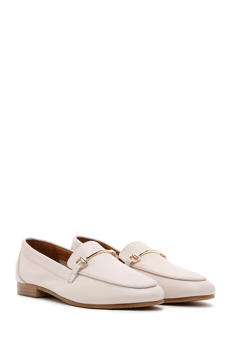 Women's Beige Leather Classic Loafer