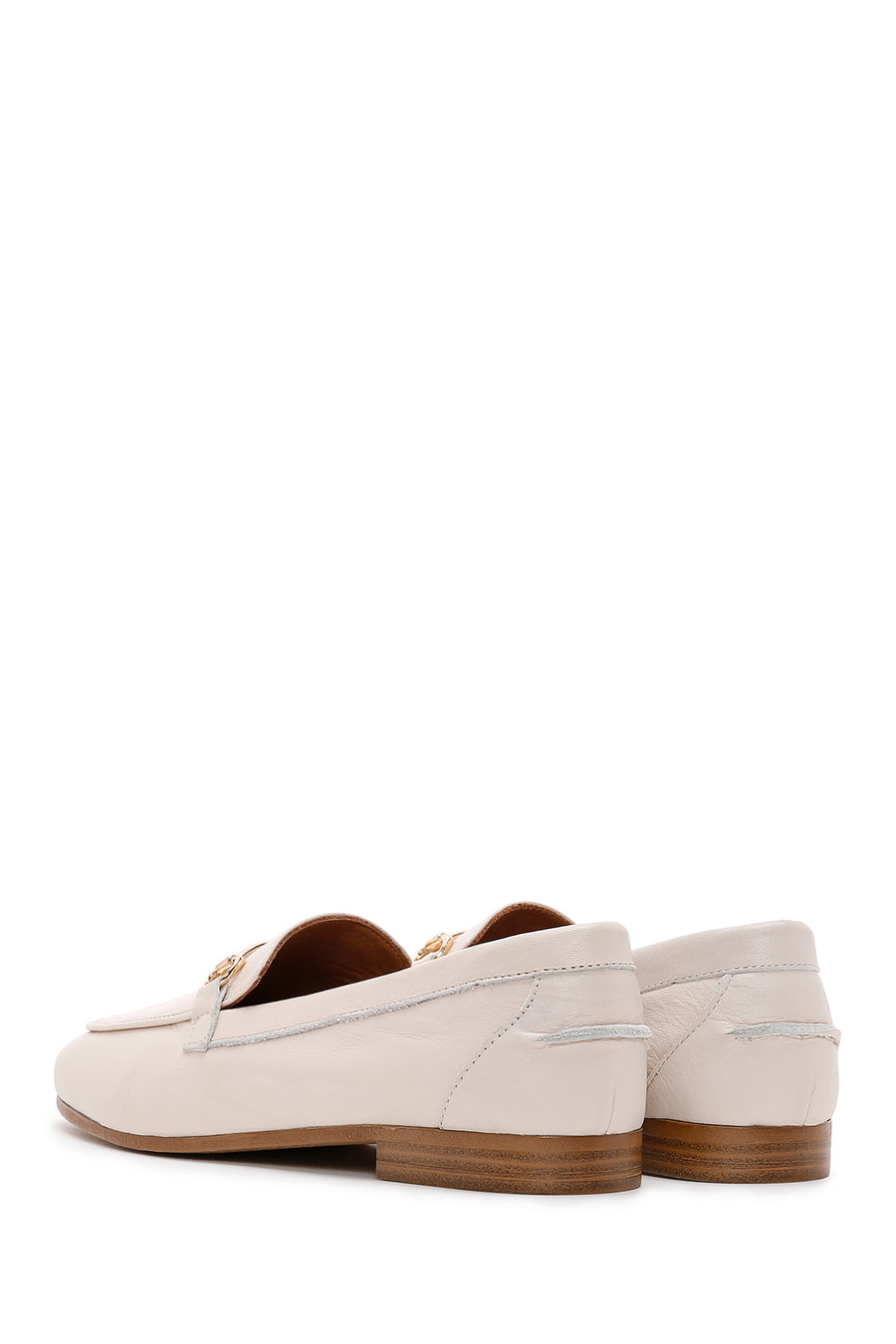 Women's Beige Leather Classic Loafer