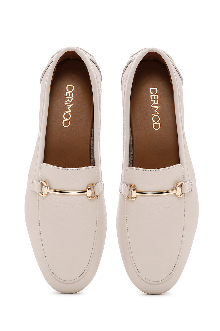 Women's Beige Leather Classic Loafer