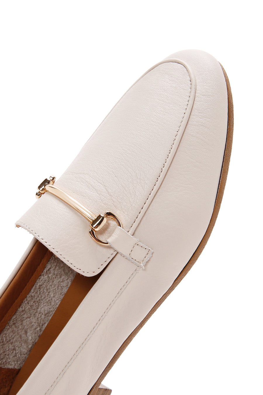 Women's Beige Leather Classic Loafer