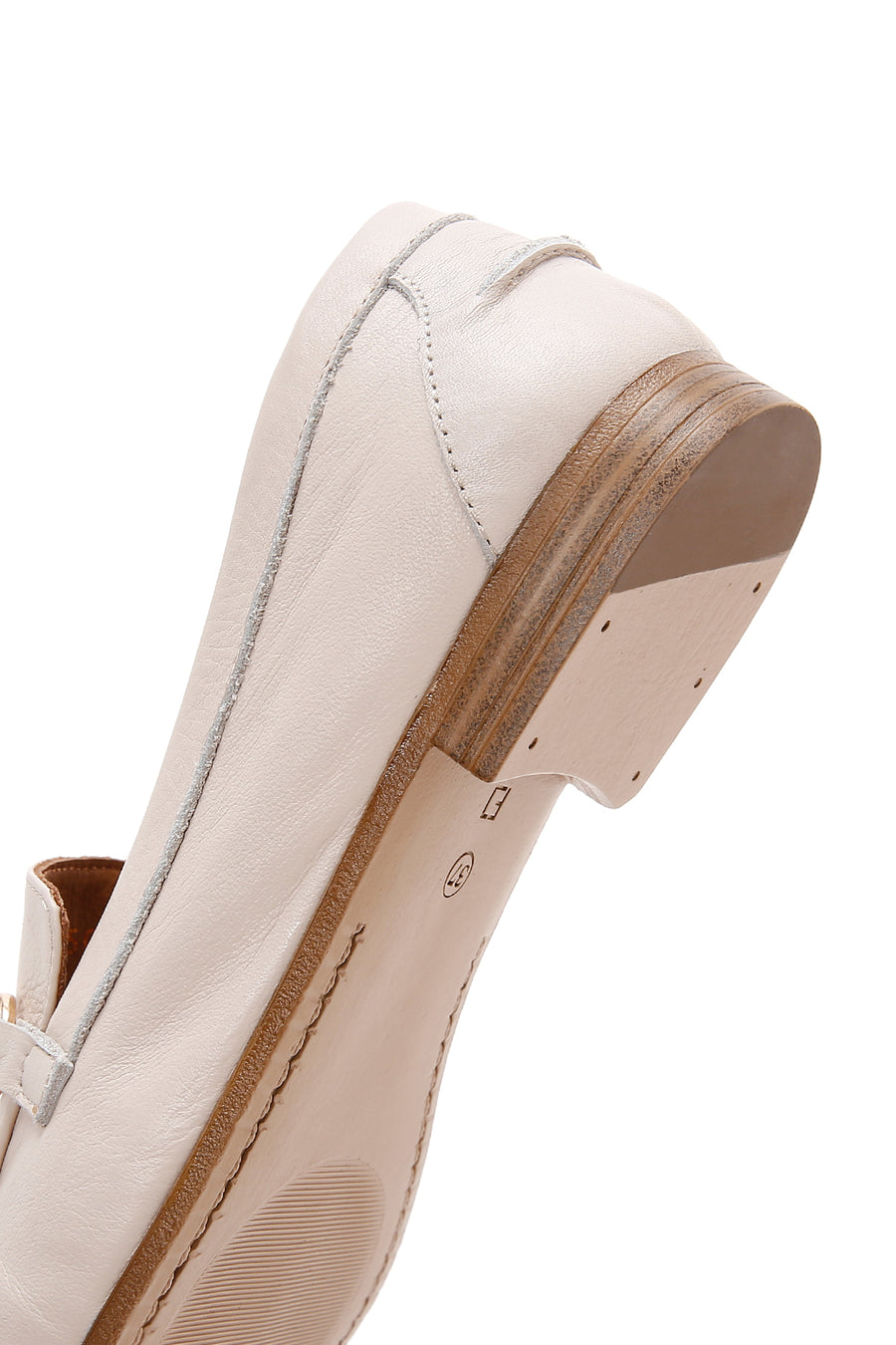 Women's Beige Leather Classic Loafer