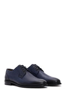 Men's Navy Blue Leather Printed Classic Shoes | Derimod