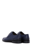 Men's Navy Blue Leather Printed Classic Shoes | Derimod