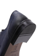 Men's Navy Blue Leather Printed Classic Shoes | Derimod