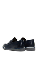Men's Navy Blue Leather Casual Loafer | Derimod