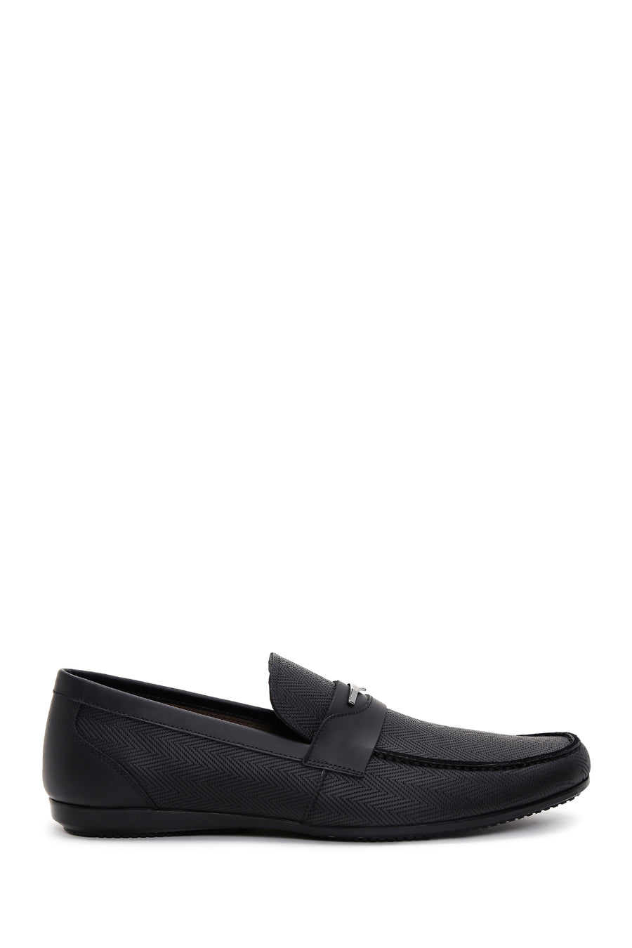 Erkek Siyah Deri Baskılı Klasik Loafer 23SFD6009V3 | Derimod
