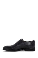 Men's Black Leather Double Buckle Classic Shoes | Derimod