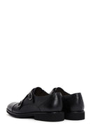 Men's Black Leather Double Buckle Classic Shoes | Derimod
