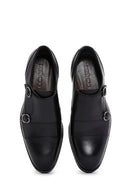 Men's Black Leather Double Buckle Classic Shoes | Derimod