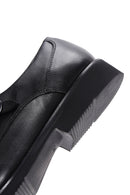 Men's Black Leather Double Buckle Classic Shoes | Derimod