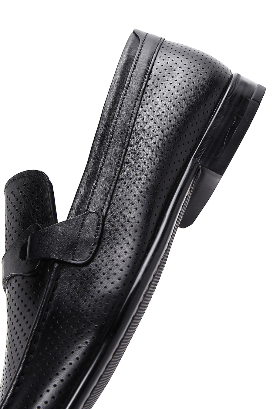 Erkek Siyah Deri Baskılı Klasik Loafer