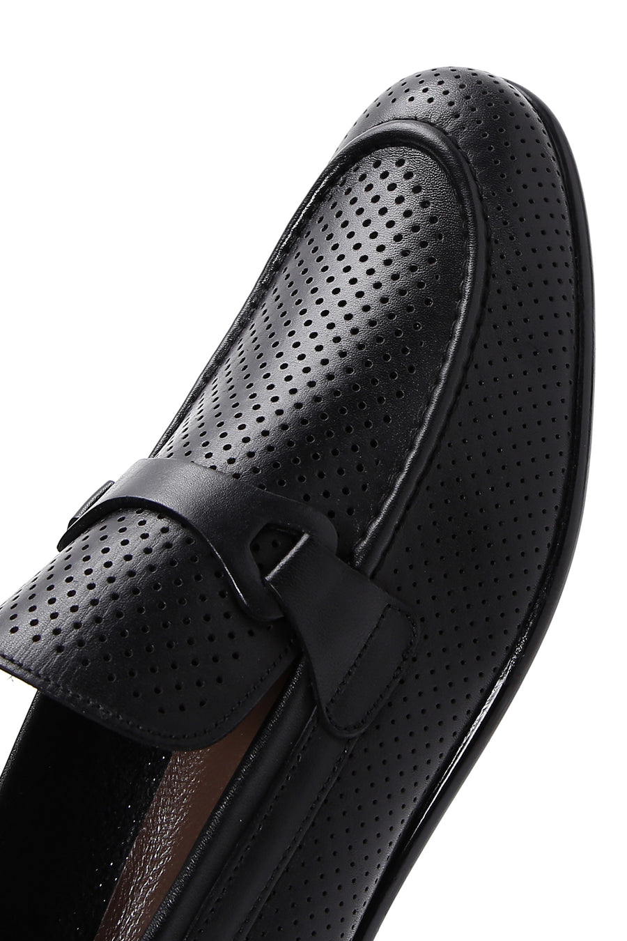 Erkek Siyah Deri Baskılı Klasik Loafer