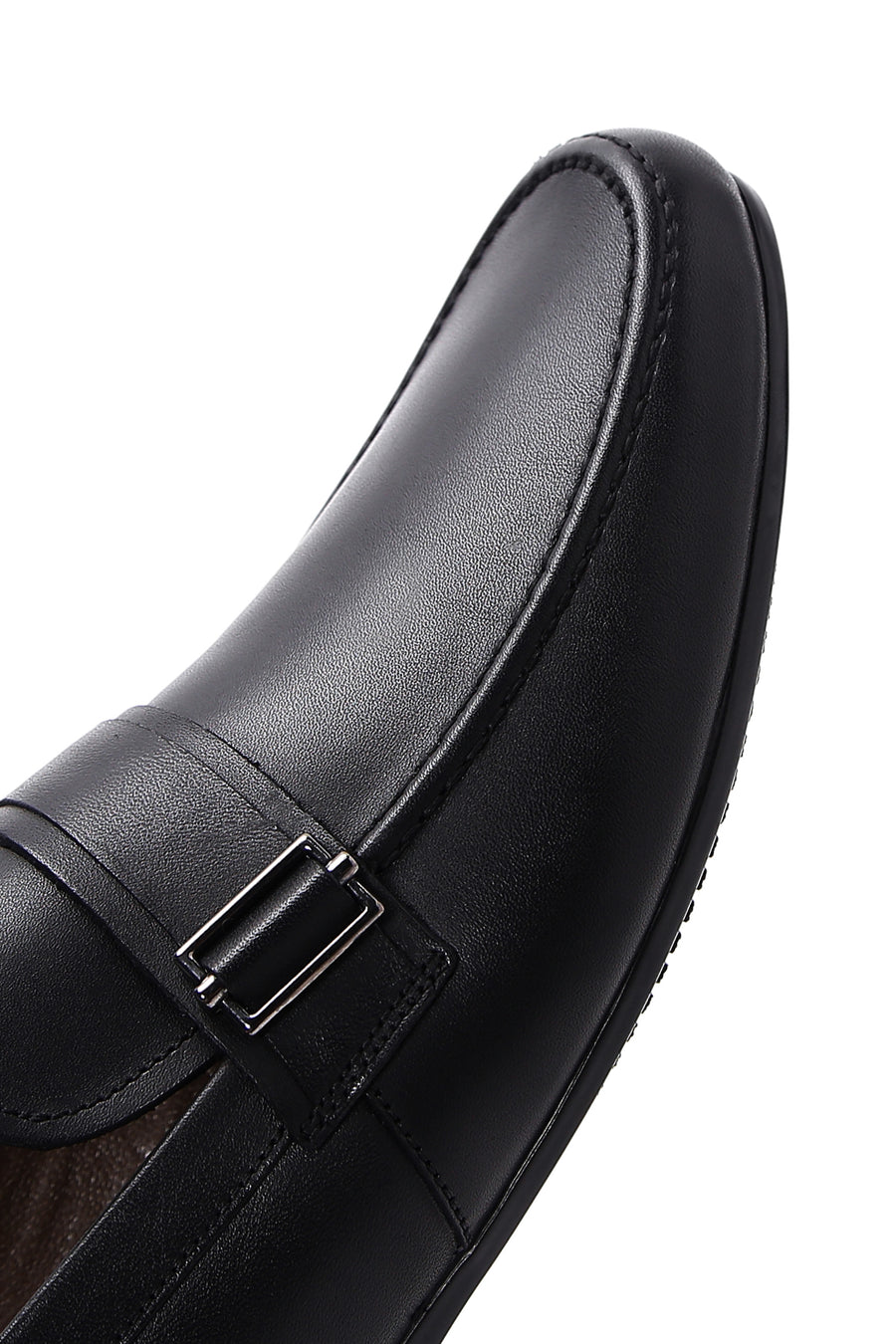 Erkek Siyah Deri Tokalı Klasik Loafer