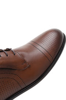 Men's Tan Leather Printed Classic Leather Shoes | Derimod