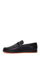 Men's Black Leather Buckle Sports Loafer | Derimod
